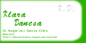 klara dancsa business card
